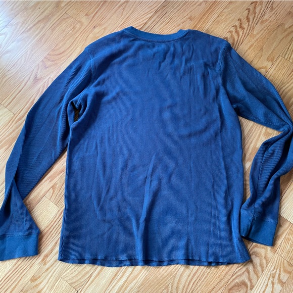 Machine Men’s Blue Long Sleeve Graphic Thermal Shirt, Large - Picture 2 of 6